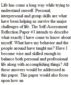 Self-Assessment Reflection Paper Part III (Group Skills)C